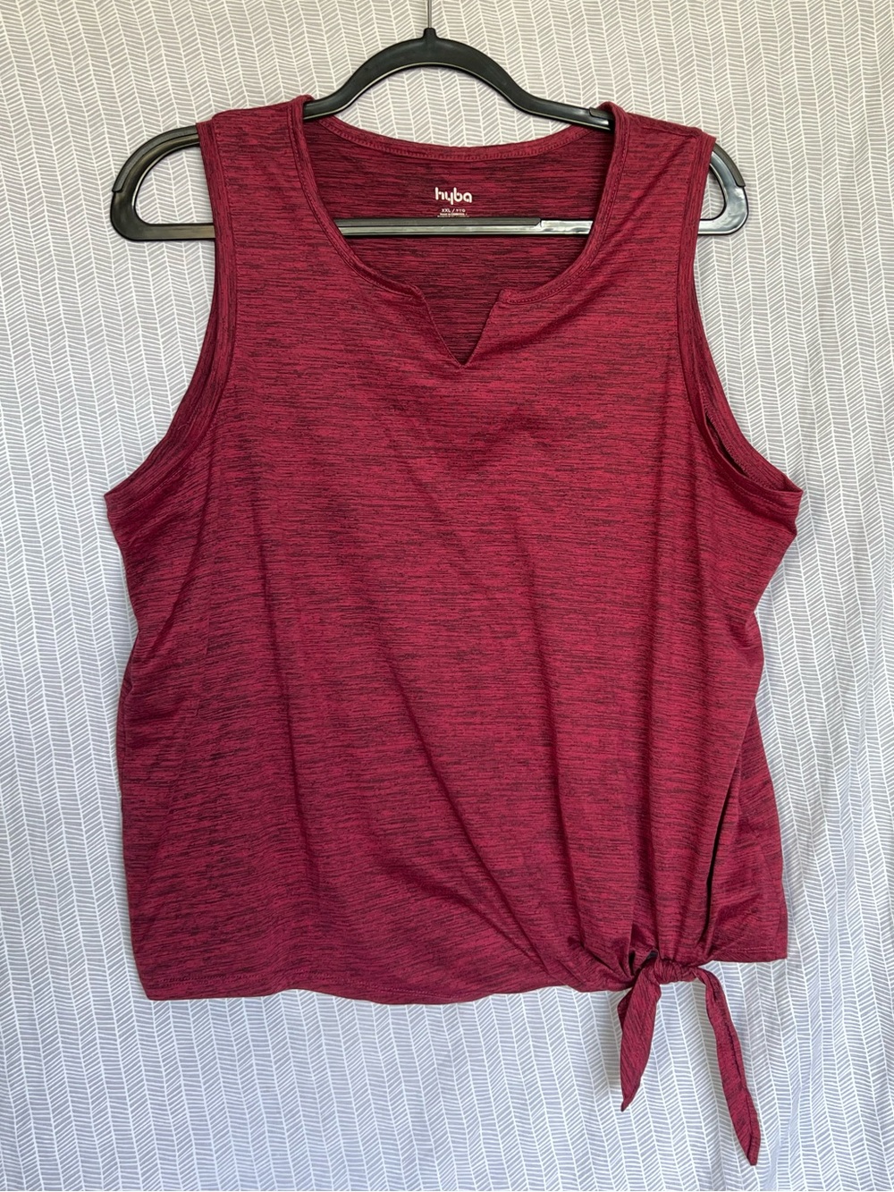 XXL Women Red Tie-Hem Sleeveless Tank